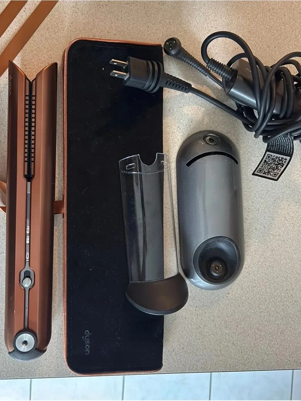 Dyson Metallic Gray Charging Stand, Cable & Accessories